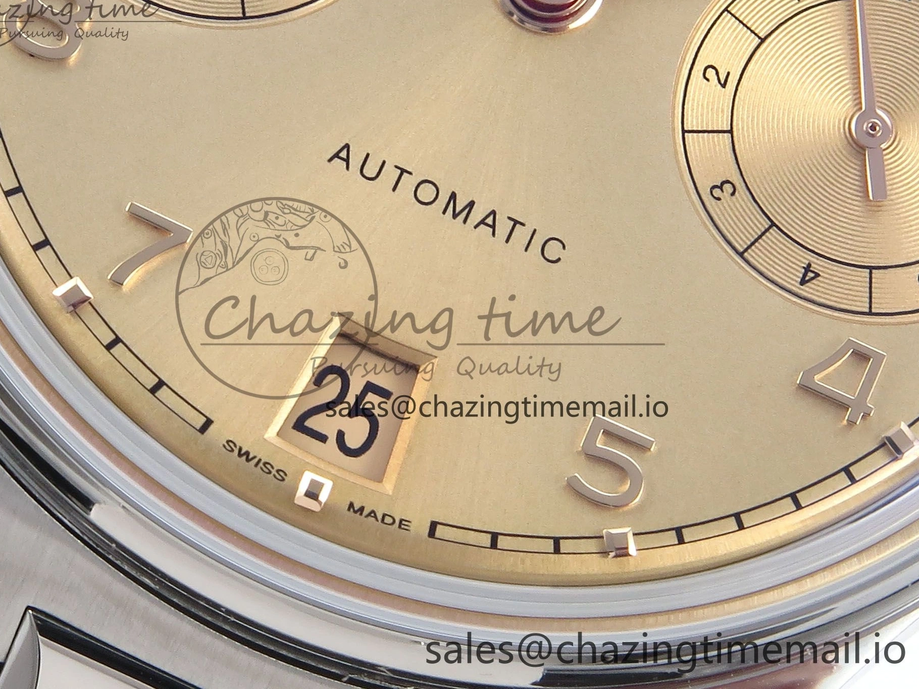 MIROTIME 0314 Portugieser Auto IWC0562B APSF 1:1 Best Edition Gold Dial on SS Bracelet A Reliable 6996